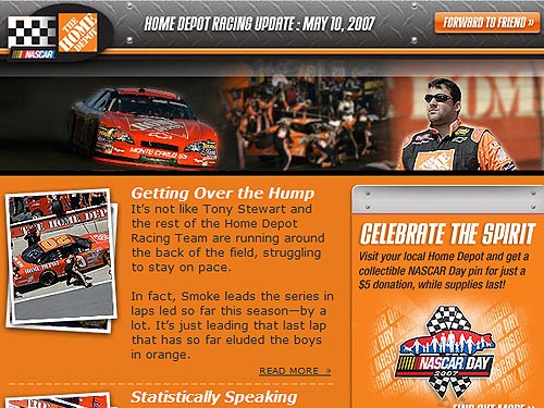 Home Depot Racing Newsletter
